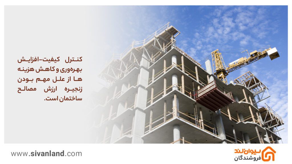 کنترل کیفیت-افزایش بهرهوری و کاهش هزینهها از علل مهم بودن زنجیره ارزش مصالح ساختمان است.